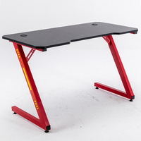 Bureau d'ordinateur ergonomique pour jeux PC avec éclairage LED RVB réglable en forme de Z