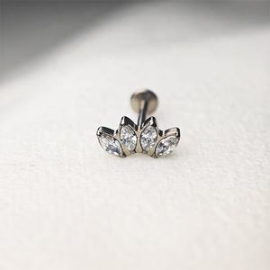 Groothandel Kinderen Bruiloft Verloving Op Maat Geïmplanteerde G23 Titanium Zirkoon Intern Gedraaide Labret Ring Lip Monore Piercings - Product Image 1