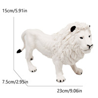 Figurines d'animaux de simulation transfrontalières en PVC : Éléphant africain, Tigre blanc, Panda, Lion mâle, Grenouille-taureau, Rat volant