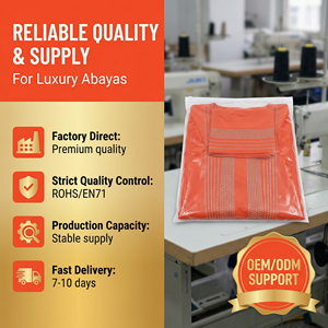 Coral Islamic Dress with Hijab Set for Festive Women Boutique Custom - Product Image 6