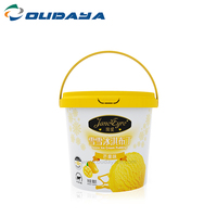 Cubo PP Producto popular 1.2L con impresión IML Tina de chocolate de Año Nuevo de Navidad con tapa y mango