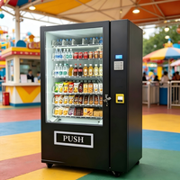Distributeur automatique de boissons et de collations avec porte vitrée haute visibilité et lecteur de paiement multi-mode