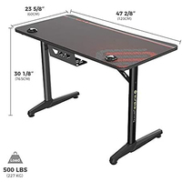 Bureau de jeu ergonomique moderne personnalisé en métal, réglable en hauteur, avec éclairage LED, en acier inoxydable, facile à assembler