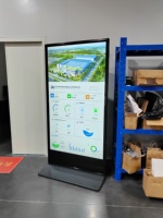Señalización digital interactiva para interiores, pantalla LCD para publicidad, pantalla táctil, soporte de suelo con pantalla móvil, elevador, uso de función SDK