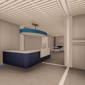 DXH <span class=keywords><strong>Prix</strong></span> usine Fournisseur chinois Conteneur préfabriqué mobile à toit en pente pour hôpital, centre médical, clinique, chambre et salon - Product Image 5