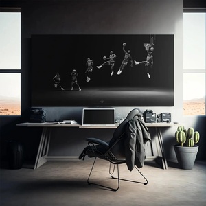 Basketball-Legende 23 Dunk-Sequenz Leinwand-Wandkunst Leinwanddruck <span class=keywords><strong>Schwarz</strong></span>-<span class=keywords><strong>Wei</strong></span>ß Spieler-Poster Moderne Turnhallen-Dekoration Sport-Druck - Product Image 3