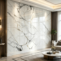 Panneau mural en PVC effet marbre veiné gris clair UV, surface propre, pour réception de bureau, décoration intérieure