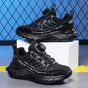 Zapatillas Deportivas de Alta Calidad para Niños, Zapatos Escolares de Piel Sintética para Niños y Niñas, Color Negro - Product Image 3