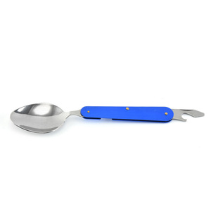 Práctico juego de cubiertos de viaje, cuchillo y tenedor de acero inoxidable, cubiertos de estilo occidental para camping y picnic, plegables de tres piezas. - Product Image 5