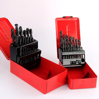 PMS 25 pièces 1-13mm HSS forets hélicoïdaux ensemble boîte pour métal trempé acier inoxydable forage or