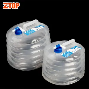 Commercio all'ingrosso 3 litri 5 litri 8 litri 10 litri 15 litri di plastica morbida PE pieghevole bottiglia d'acqua flessibile con rubinetto