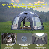 Tente dôme gonflable Coody - Gris, luxe, portable, géodésique, pour la famille, pour le glamping en plein air