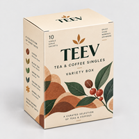 Boîtes de présentation en carton beige imprimées sur mesure, à déchirure facile, pour sachets de café filtre et de thé