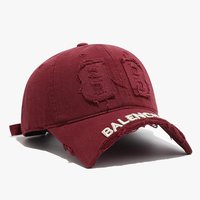 Nueva Gorra de Béisbol Casual de Estilo Retro con Parche de Doble Letra B, Visera Desgastada, 6 Paneles, Corona Suave, Lavada y Desgastada