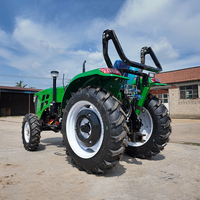 Pequeño 50hp 4wd Tractor compacto Agricultor Motor diésel 70hp Tractores agrícolas Mini 4x4 Tractor de ruedas con arado en Uganda