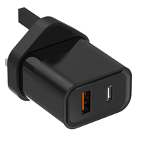 Nouveau produit 2026, prise UKCA EN62368, chargeur rapide pour téléphone portable GaN PD 30W à double port 1A 1C QC3.0 Type-C, haute vitesse
