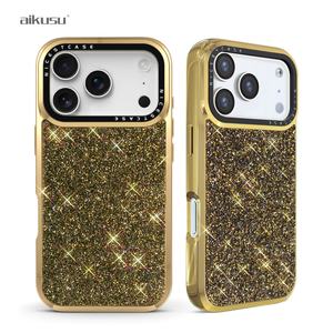 Aikusu Nouvelle Tendance Étui de Téléphone Élégance Cristalline Étui de Luxe avec Dos Diamanté pour iPhone 17 Pro Max 17 Étui Brilliance Cristalline - Product Image 1