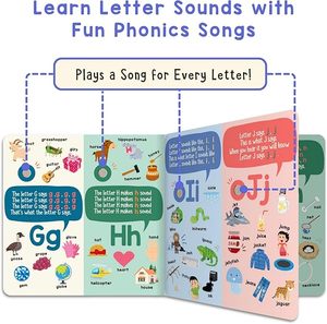 Livre d'apprentissage des phonétiques en anglais OEM, 26 lettres, chants sonores pour <span class=keywords><strong>les</strong></span> enfants d'âge préscolaire et de <span class=keywords><strong>maternelle</strong></span> de 2 à 3 ans - Cadeau de jouet parfait - Product Image 4
