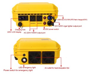 Station d'alimentation solaire portable à onde sinusoïdale pure, 220 V, 1000 W, 777 Wh, pour camping, avec prise CA - Product Image 4