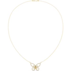 Unique Design Pave Diamond Filigree Butterfly Stationary Pendant <b>Necklace</b> for Women Daily Wear Minimalist Jewelry Gift for Sale - Product Image 2