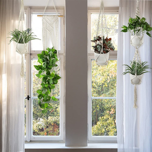 Lot de 6 supports pour plantes suspendus à l'intérieur, faits à la main en corde, pour chambre à coucher, décoration bohème pour la maison - Product Image 4