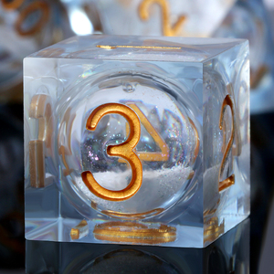 Chất lỏng lõi xúc xắc gitter sắc nét cạnh D & D xúc xắc 7 cái nhựa DND xúc xắc thiết lập với trường hợp quà tặng cho ngục tối và rồng trò chơi ánh sáng màu xanh - Product Image 1