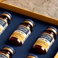 Boîte rigide personnalisée jaune avec couvercle et base pour 10 flacons de peptides, en carton éponge, impression offset, soins personnels
