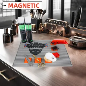 Salon Stations Equipment Flexible Magnetic Work Mat Hair Cutting Barber Mat For Clipper Scissors