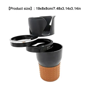 Portabicchieri multifunzionale per auto <span class=keywords><strong>4</strong></span> in 1 supporti per contenitori di stoccaggio montati su veicolo regolabili con rotazione a 360 per Smartphone - Product Image 6