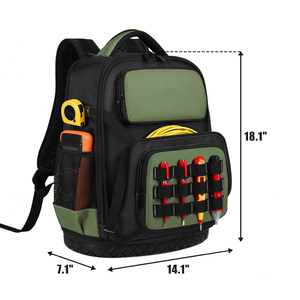 Sac à dos à outils robuste en Oxford, sac à outils multi-compartiments, organisateur étanche à fond rigide pour électricien, rangement extérieur, ODM - Product Image 2