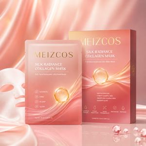 <span class=keywords><strong>Masque</strong></span> facial en feuille pleine face à marque privée, au collagène, acide hyaluronique et niacinamide, hydratant, raffermissant, illuminateur, en soie non tissée, OEM ODM - Product Image 1