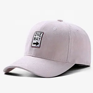 刺繍ロゴ6パネル野球帽新デザインカスタムキャップ帽子ヒップホップスエード素材カスタムメイド