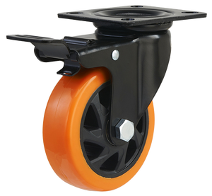 गुंगडोंग निर्माता ने मध्यम-भारी शुल्क 3 4 5 6 इंच का नारंगी पु स्विचवेल कैस्टर व्हील मुख्य रूप से परिवहन पर फिट - Product Image 3