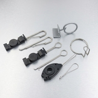Colliers et attaches pour câbles à fibres optiques, kit d'ancrage de tension optique aérien FTTH en acier galvanisé, protégé contre les UV, pour montage sur poteau