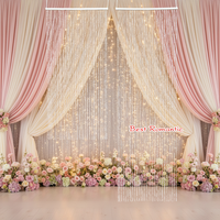Rideau de perles de mariage en plastique 180cm*90cm, rectangulaire, pour plafond de scène, décoration de lustres, intérieur/extérieur, emballé en carton