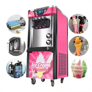 Nouvellement conçu 26-28L/H Commercial 3 Saveurs Crème Glacée Soft Serve Machine