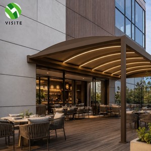 Pérgola Retráctil Curva de Aluminio con Ahorro de Energía, Opción de LED Solar, Resistente al Viento, Gazebo para Jardín Exterior - Product Image 2