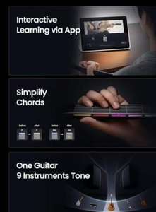 <span class=keywords><strong>AeroBand</strong></span> Guitarra Eléctrica Inteligente Desmontable Diapasón Altavoz Integrado Pastilla H-H Viaje Silenciosa APP MIDI Reproducir - Product Image 2
