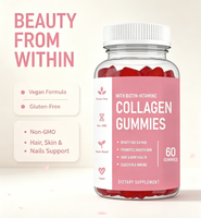 Gummies de collagène végétalien en gros, supplément beauté peau, cheveux, ongles avec biotine et vitamine C, bonbons gélifiés au collagène personnalisés sous marque privée