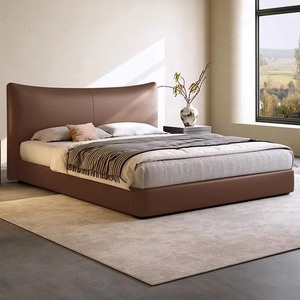 <span class=keywords><strong>Lit</strong></span> rembourré moderne minimaliste italien avec coussins en cuir design, ensemble <span class=keywords><strong>de</strong></span> tiroirs <span class=keywords><strong>de</strong></span> rangement haut <span class=keywords><strong>de</strong></span> gamme réglable en taille king-size - Product Image 2