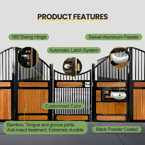 Système de box <span class=keywords><strong>pour</strong></span> <span class=keywords><strong>chevaux</strong></span> de luxe fabriqué par des fabricants, en acier, avec panneau frontal de box <span class=keywords><strong>pour</strong></span> <span class=keywords><strong>chevaux</strong></span>, porte battante avec mangeoire à foin - Product Image 2