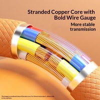 Câble de données à charge rapide PD60W en nylon tressé orange compatible avec les appareils Type-C 17/16/15
