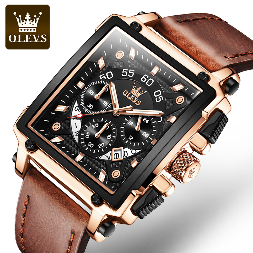 mens leather watch