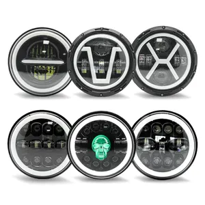 Automobile & Motorräder 7 "LED-Scheinwerfer für LKW Offroad Auto Motorrad DRL Halo Lichter wasserdicht runde 7-Zoll-LED-Scheinwerfer