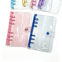 Fundas Transparentes para Carpeta de Anillas, Tamaño A5/A6, 6 Anillas, Protector de Cuaderno de PVC Suave, Cierre a Presión