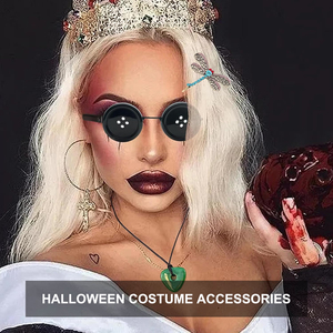 Juego de 4 Piezas de Plástico con Botones, Ojos, Gafas, Llaves, Collar, Pinza para el Cabello, <span class=keywords><strong>Piedra</strong></span> Verde, Accesorios para Disfraces de Halloween y Fiestas - Product Image 6