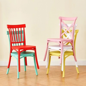 Modern Design Indoor Outdoor Kids <b>Dining</b> <b>Chair</b> Free Sample Colorful Cross Back Resin Plastic Parties Living Room Kitchen Jinyang - Product Image 1