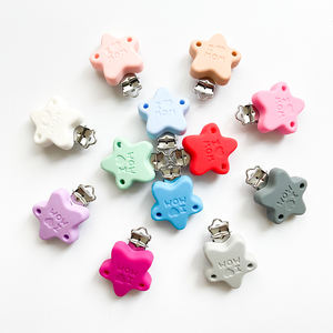 Cadena de silicona de grado alimenticio para chupete, redonda/con forma de dibujos animados, no tóxica, 10 colores, para hacer joyas DIY con cuentas para chupete - Product Image 5