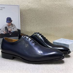 Chaussures Oxford habillées classiques de luxe faites à la main en brocart gaufré 20026 - Légères, respirantes, en cuir véritable, pour l'automne, grandes tailles - Product Image 2