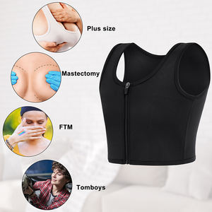 Women Trans FTM Breathable Slim Fit Binder Para Mujer Zip up Elastic Compression Bra Lesbian Chest Binder <strong>Tomboy</strong> - Product Image 6